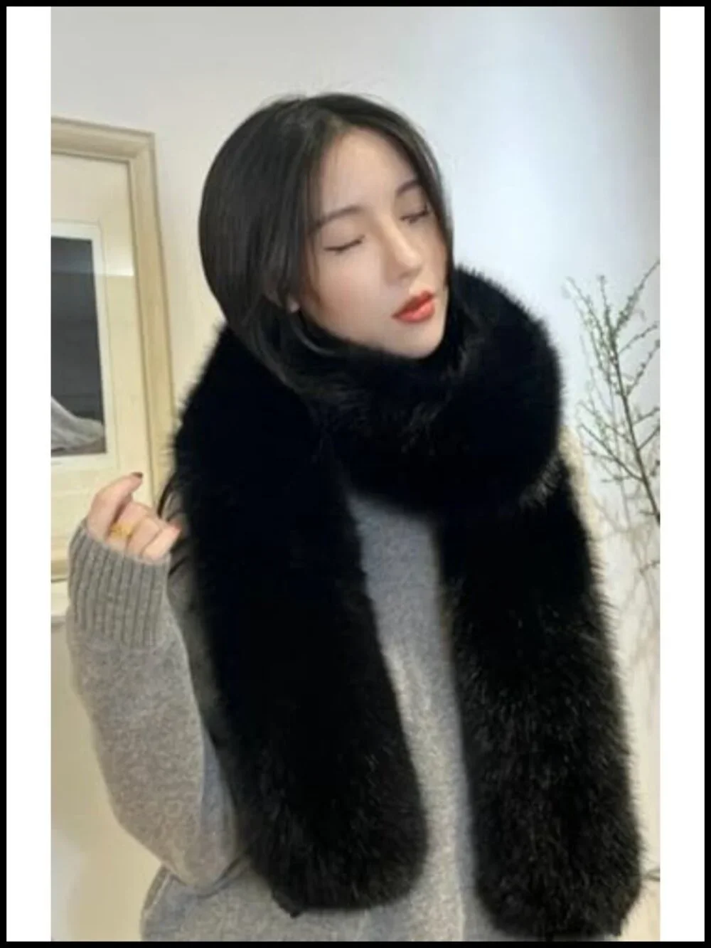 Fluffy Faux Fox Fur Shawl Womens Wedding 1920s Party Stole Shrug Neck Warmer